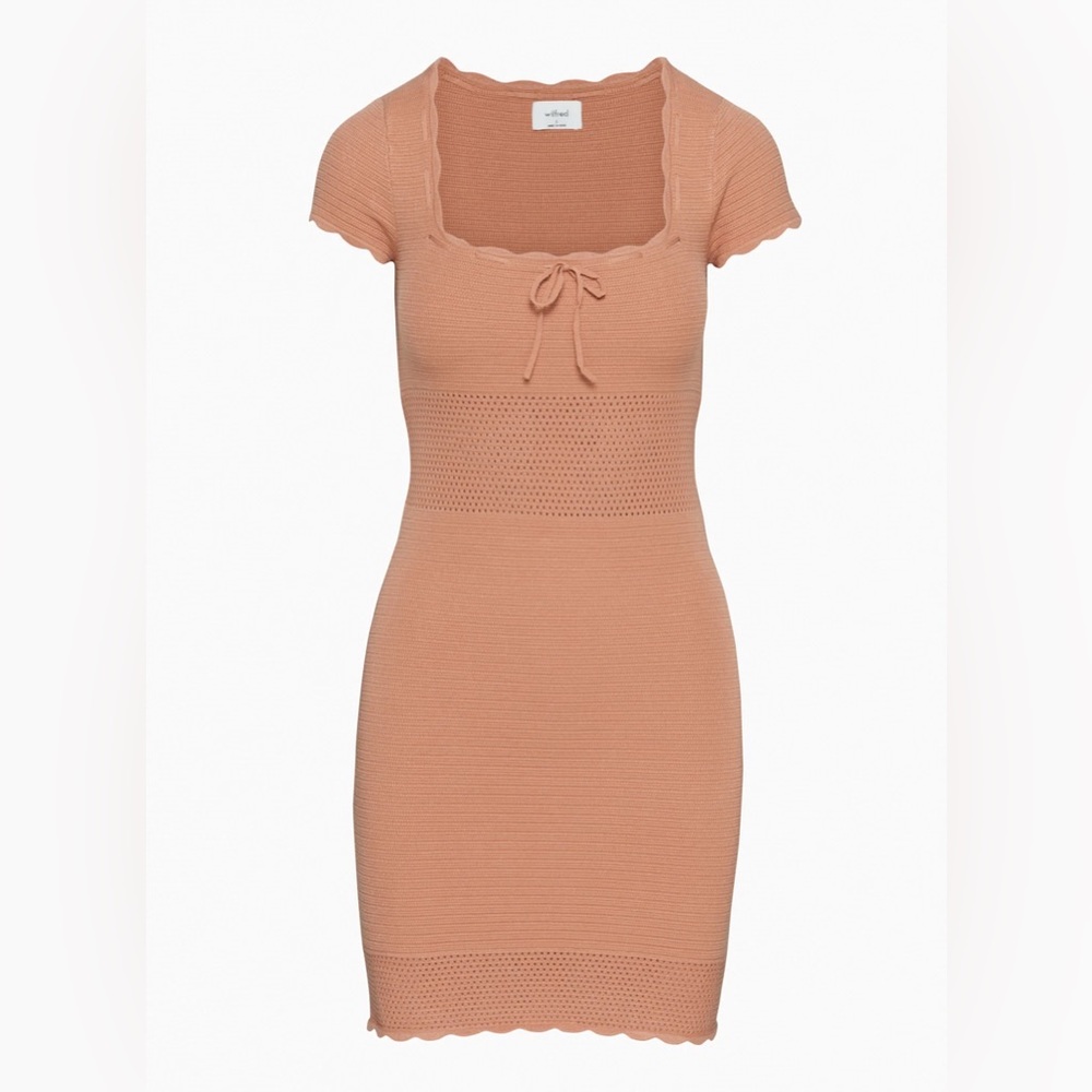 Aritzia Wilfred Knit Reception Dress in Coral Pink NWT